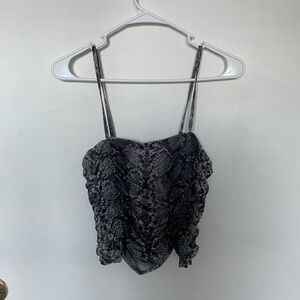 Women's Black Snake Print Tank crop top